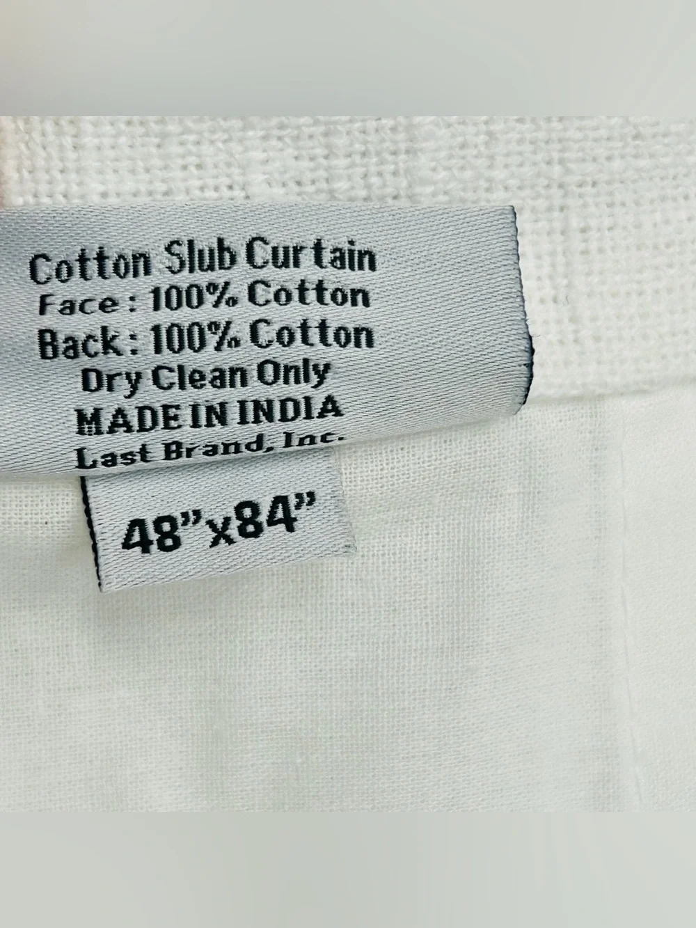 NWT QUINCE Set Of 2 48x84 Cotton Slub Curtains White 9947